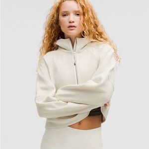 Lululemon Athletica Scuba Oversized Half-Zip Hoodie - Heathered Bone (Cream) M/L